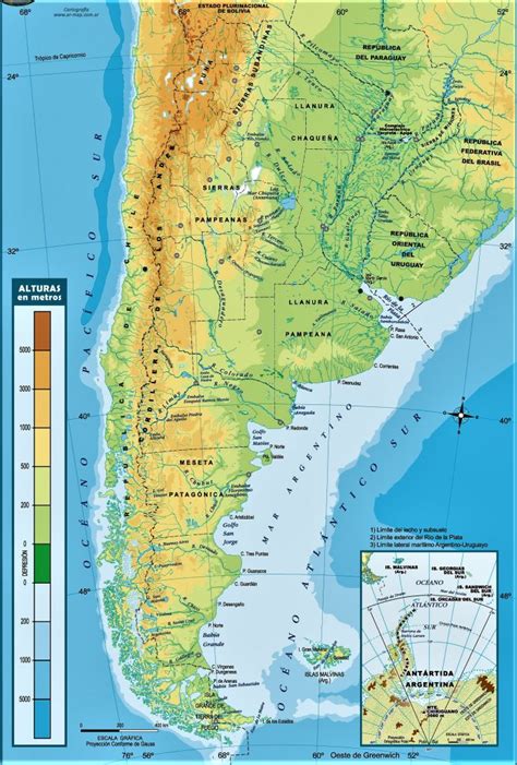 mapa físico de argentina